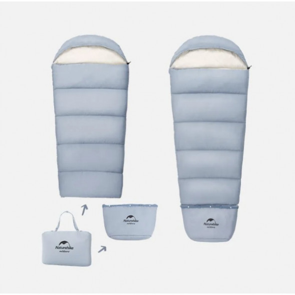 Спальный мешок Naturehike C180 (190x75см), голубой в Казани