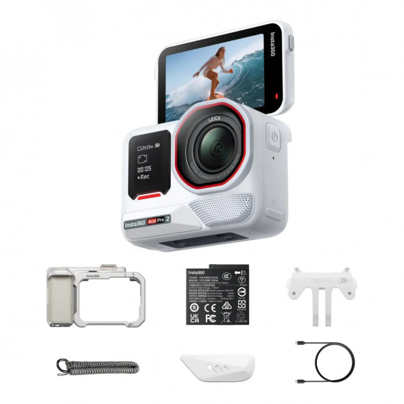 Экшн-камера Insta360 Ace Pro 2 Single Battery Xplorer Bundle, Arctic White в Казани
