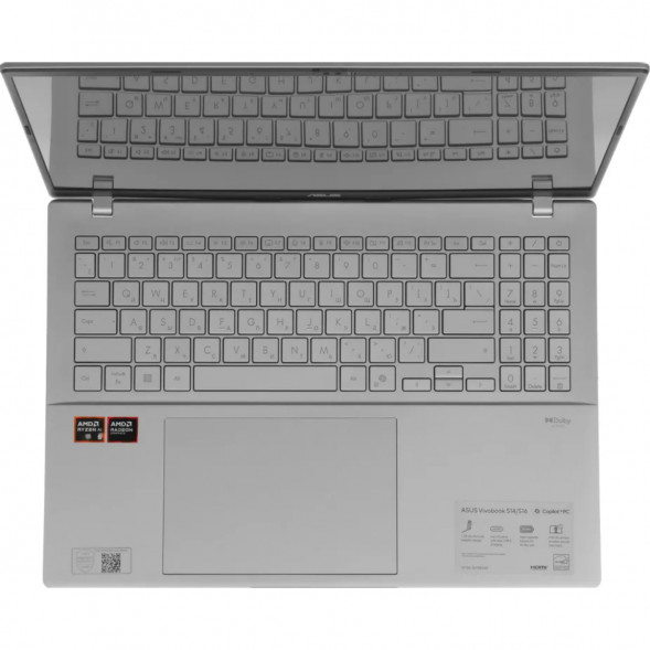 Ноутбук ASUS VivoBook S16 M3607KA-SH131 (16&amp;quot;, OLED, AMD Ryzen AI 5 330 2ГГц, 4 ядра, 16ГБ DDR5, 512ГБ SSD, AMD Radeon 820M, без ОС), серебристый в Казани