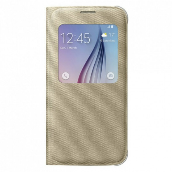 Чехол для Samsung Galaxy S6 S-View Cover (EF-CG920BFE), Gold в Казани