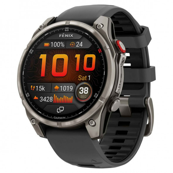 Умные часы Garmin Fenix 8 PRO, 51 мм, AMOLED, Sapphire, Titanium with Graphite/Black Silicone Band 010-03199-10 в Казани