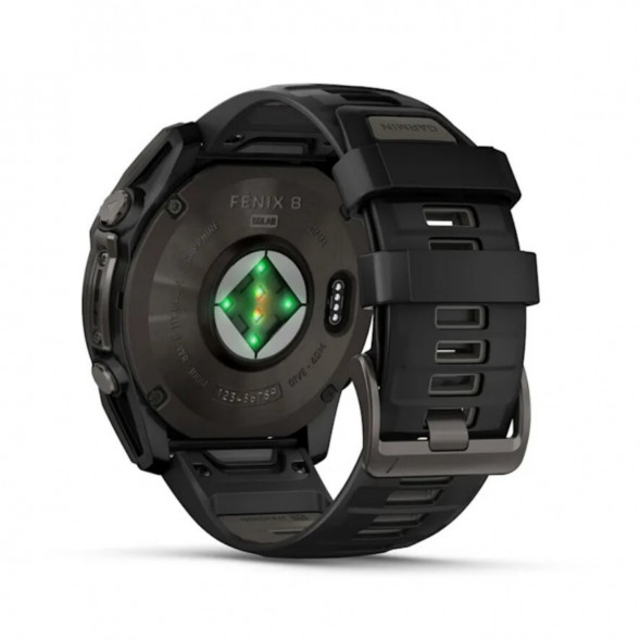 Умные часы Garmin Fenix 8, 51 мм, Solar, Sapphire Carbon Gray DLC Titanium with Black/Pebble Gray Silicone 010-02907-10 в Казани