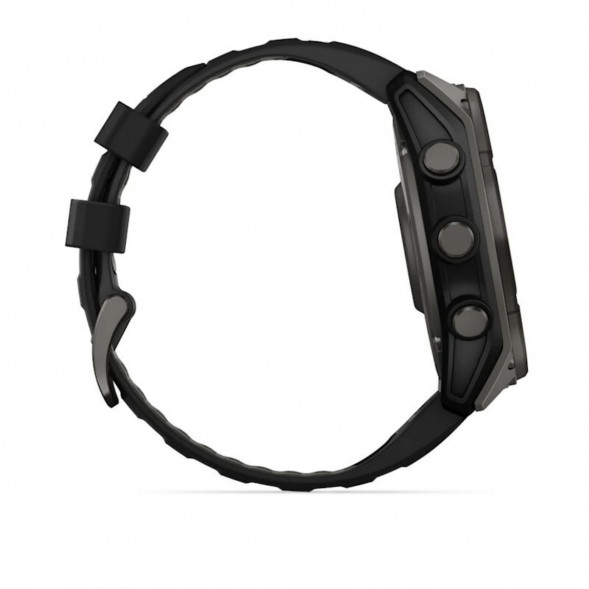 Умные часы Garmin Fenix 8, 51 мм, Solar, Sapphire Carbon Gray DLC Titanium with Black/Pebble Gray Silicone 010-02907-10 в Казани