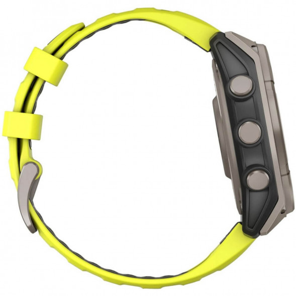 Умные часы Garmin Fenix 8, 51 мм, Solar, Sapphire Titanium with AMP Yellow/Graphite Silicone Band 010-02907-20 в Казани