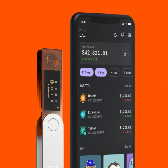 Аппаратный криптокошелек Ledger Nano X, BTC Orange  в Казани